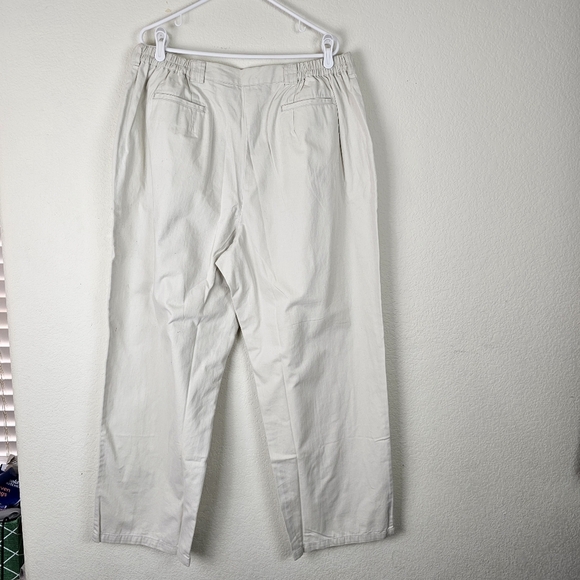 J. Jill Stone Beige Cotton Cropped Pants 24W High Rise Straight Leg NWT Plus - Picture 4 of 10